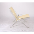 Nordic Modern Handmade Rattan Chair Stainless Steel Frame